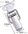 Stainless Steel Spring Loaded Latch Lock For Cabinets And Chests, Toggle Clamp Hasps with dimensions for secure storage use