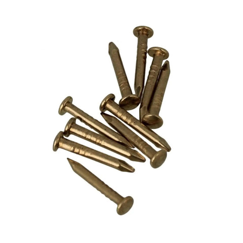 Antique Brass Furniture Miniature Nails Round Head Pack Of 100 In 8 To 12 mm Size Range With 12 By 1.5 mm And 15 By 3 mm For Wood Restoration And Diy Projects, Sturdy Brass Nails For Classic Vintage Look