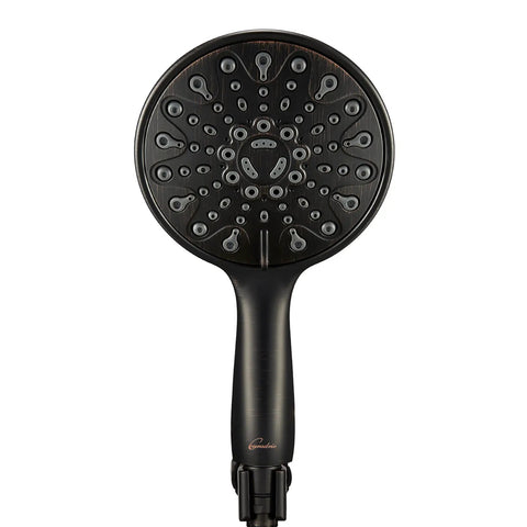 Handheld Shower Head 6 Inch Rainfall Face With High Pressure And 6 Spray Settings Including Power Rain, Massage, Oil Rubbed Bronze Finish