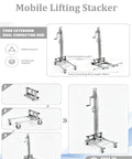 Heavy Duty Portable Cabinet Lift With Manual Winch Trolley For Kitchen Units And Wall Panels shows a mobile lifting stacker setup.