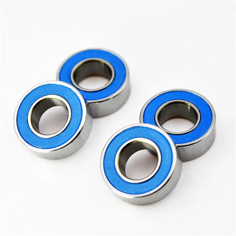 RC Car Ball Bearings Set Rubber Sealed Or Metal Shielded In Mixed Sizes 2x6x3 5x10x4 5x8x2.5 4x10x4 5x11x4 6x12x4 12x18x4mm Plus 4x8x3mm Chrome Steel GCr15 Low Vibration High Speed Hobby RC Cars blue sealed bearings