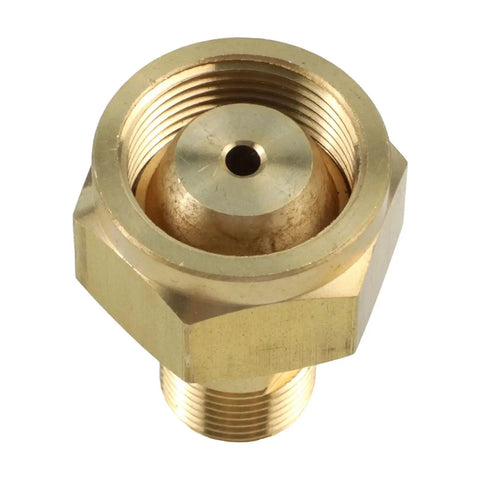 Top view of a brass connector for Beefy Acetylene Gas Cylinder To Regulator Adapter Brass Connector For CGA-200 CGA-300 CGA-510 CGA-520 Welding Gear