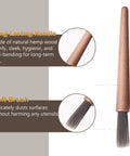 Side view of a wooden-handle cleaning brush with soft bristles, part of a Dual Head Coffee Grinder And Espresso Machine Cleaning Brush set.