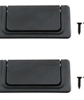 Set of 2 3 Inch Black Flush Pull Ring Handle Hidden Recessed Furniture Grip Zinc Alloy for cabinets and drawers, with screws.