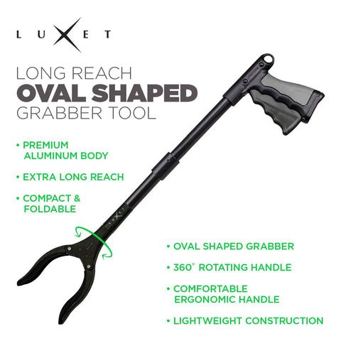 19 Inch Aluminum Reacher Tool With Magnetic Claw Rotating Grabber Foldable Design Easy Reach Trash Picker For Seniors Lightweight Black Reacher Grabber Set 2 Pack
