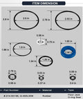Dimensions of Floor Jack Seal Replacement Kit With O Ring For 3 Ton And 3 And A Half Ton Hydraulic Jacks Compatible with Sears Craftsman MVP G 493LWM Rebuild Kit