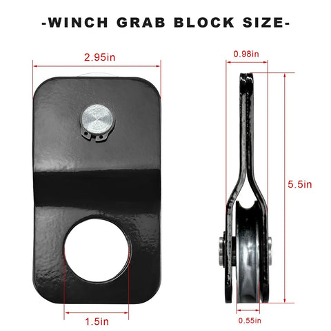 Beefy 8000 Lbs Capacity Winch Snatch Block For Offroad Recovery, Universal Tackle Pulley For Synthetic Rope Or Steel Cable, Built From Premium 1045 Carbon Steel For Trucks ATVs UTVs, 2.95x5.5x0.98 in