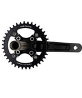 Ride Ready Aluminum 170mm Crank Arm Set 104 BCD With 38T Single Chainring And Bottom Bracket Kit For MTB BMX Road Bikes Compatible With Shimano FSA Giant Black Finish, top view