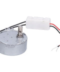 Tiny But Mighty Brushless DC Motor With Micro Reduction, 10 RPM at 5V, silver casing, wires attached