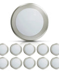 10 Pack 6 Inch LED Flush Mount Disc Light Dimmable Ceiling Fixture 4000K Cool White 1000 Lumens 16.5 Watts Brushed Nickel