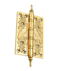 5-Inch European-Style Copper Door Hinge For Cabinets And Rooms, Thick Retro Antique Gold Finish, Heavy-Duty Cabinet Door Hinge