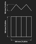 Diagram of 6x6 Replacement Air Filter For 4 Inch Duct Filter Box G3 Class Purifier dimensions, showing 160mm x 160mm size.
