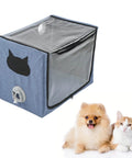 Portable Pet Nebulizer Box For Cats And Dogs With Collapsible Inhalation Chamber, durable fabric, dog and cat nearby