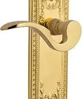 Meadows Plate Passage Manor Lever Door Hardware In Unlacquered Brass Solid Brass Construction With Beaded Detailing