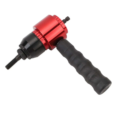 Professional Cordless Drill Rivet Nut Tool Adapter Kit For Fastening Metal Sheets Cars And Aluminum Boats With 5 Mandrels Carry Case, red black metal