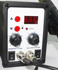 Front view of control panel on 2 In 1 SMD Rework Station With Hot Air Gun And Soldering Iron Kit For PCB Repair