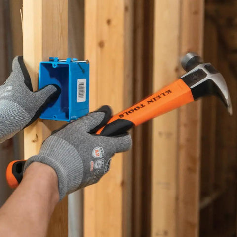 Heavy Hitting 16-Ounce Straight-Claw Hammer With Smooth Head, 13-Inch Length, Fiberglass Shock Absorbing Grip used in framing