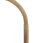 Adjustable arm of the 52 Inch Floor Lamp with Faux Wood Finish and White Pattern Shade Japandi Style