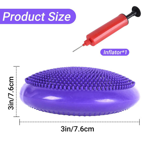 14-Inch Dog Balance Disc With Cushioned Platform And Pump, Pro Grade Canine Rehab Trainer, Non-Slip Purple, Size and Inflator