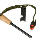 Ultimate Flint And Steel Fire Starter Kit With 3.5 Inch Ferro Rod And Diameter Five Sixteenths Inch Paracord Lanyard Multi Tool Striker