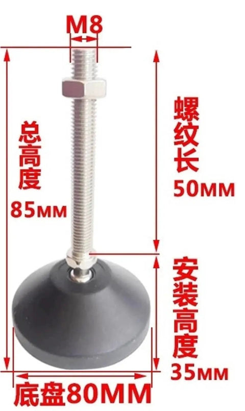 Dimensions of Stainless Steel Adjustable Foot Cup With Nylon Base Built To Last Rugged Industrial Grade Heavy Duty Leveling Feet