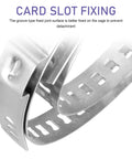 Close-up of stainless clamp from CV Boot Repair Kit For Most Vehicles 19 To 24 Mm Shaft, Heavy Duty High Temp Axle Boot With 4 Stainless Clamps And 6 Cable Ties