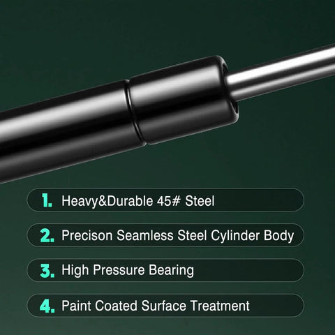 Built Different Gas Springs For Beds, Heavy Duty Lockable Struts With Freakin Smooth Soft Close close-up of durable zinc coated steel lifter.