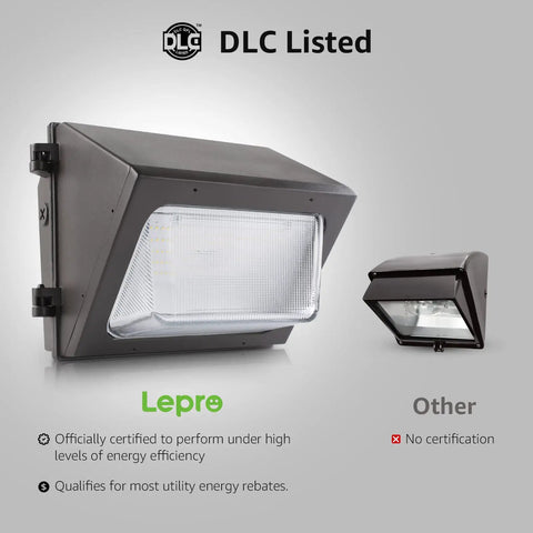 Led Wall Pack Light With Dusk To Dawn Photocell 120W 17400 Lumens 600W Metal Halide Equivalent 5000K Daylight IP65 UL Listed