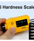 Heavy Duty Portable Digital Hardness Tester For Steel And Cast Iron Featuring Dead Nuts Accurate Leeb Gauge Readings showing five hardness scales on display.
