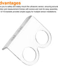 Side view of transparent bracket from 10 Pack Ultrasonic Sensor Mounting Brackets For Distance Sensor Modules With Screws And Nuts Transparent Clear Mounting Kit For Robotics Projects Accessories