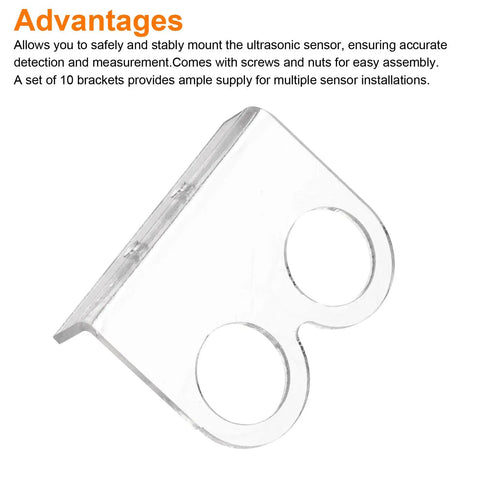 Side view of transparent bracket from 10 Pack Ultrasonic Sensor Mounting Brackets For Distance Sensor Modules With Screws And Nuts Transparent Clear Mounting Kit For Robotics Projects Accessories