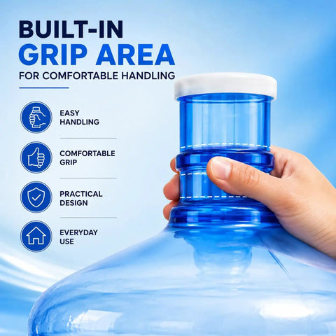 5 Gallon Water Bottle With Easy Grip Handle BPA Free Durable Plastic Jug For Top And Bottom Load Water Dispensers