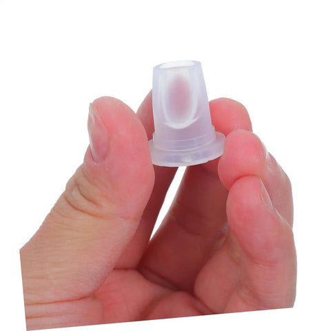 Duck Bill Valve Keg Coupler Replacement 2 Pack For Beer Keg Systems Plastic Material Restores Valve Function And Keeps Beer Fresh And Pure For Bar Pros And Home Draft Setups Reduces Foam And Delivers Smooth Pours., small translucent plastic duck bill valve held between fingers