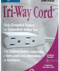Cube Tap Extension Cord With Power Tap, 8 Foot, 16/3 Gauge, White, UL Listed, three polarized outlets package view