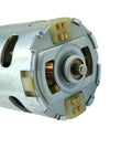Close-up of Compact Small Rs-855 Electric Motor DC Unit showing contacts and rotor; ideal for 12V, 14.4V, 18V use at 26000RPM.