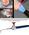 Water Oxygen Welding Torch 8008 for Jewelry Soldering and Gold Making showing blue flame and ergonomic blue handle