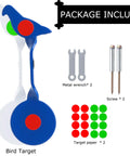 Auto Reset Steel Target For Plinking And Shooting Practice With 360 Degree Rotation Red And Black Bird Design, package content