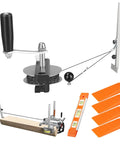Chainsaw Mill Winch Kit With Lever Arm For Smooth Lumber Milling, Keeps Saw Balanced And Easier To Operate with four wedges