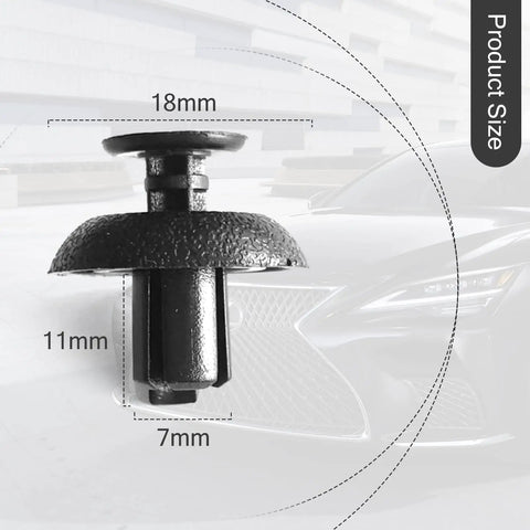 Toyota 7mm Engine Cover Clips Grille Push Type Retainer Fasteners Replacement Kit 20Pcs Durable Black Nylon