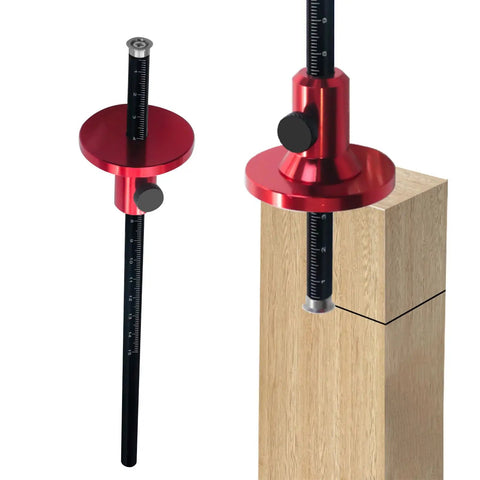 Hella Precise Wheel Marking Gauge With Easy Adjustment Knob crafted for woodworking setup on a wooden block.