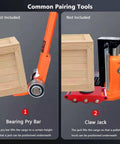 Two industrial tools for heavy machinery: Bearing Pry Bar and Claw Jack aiding Heavy Duty Machinery Roller Skates And Rolling Steel Dolly Carts.