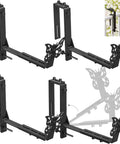 Adjustable Window Box Planter Brackets Heavy Duty Railing Mount For Balcony Deck Fence And Garden Universal Fit Top Two To Seven Inches Bottom Five Point Nine To Twelve Point Five Inches Enhanced Bottom Support Black Four Pack displayed with butterfly design and adjustable features.
