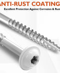 Heavy Duty White Cabinet Screws Bulk Pack Number Nine By One Three Quarter Inches Wood Fasteners For House Makeovers And Furniture Builds Approximately Two Forty Pieces showcasing anti-rust coatings.
