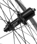 Close-up of R18 hub on 50mm Carbon Wheelset Ride Ready For Road Bikes 700C Tubeless Ready With R18 Hub 25mm Inner Rim Black UCI Approved