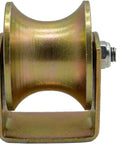 Front view of U Groove Rigid Track Wheel For Sliding Gates, Heavy Duty Barn Door Casters With Bracket, 45 Steel Gate Hardware