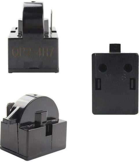 4.7 Ohm One Pin Refrigerator Starter Relay Kit With Overload Protector One Half HP For Danby Vissani Refrigerators Compatible Kit