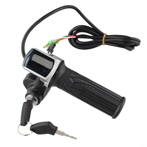 Throttle Grip For Electric Scooter With Key Lock And Power Indicator 36V 48V 60V Metal And Plastic Handle showing keys and wiring