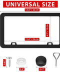 Built Tough Black Matte License Plate Frame Set With Rust Proof Aluminum Alloy Construction Gloss Finish dimensions