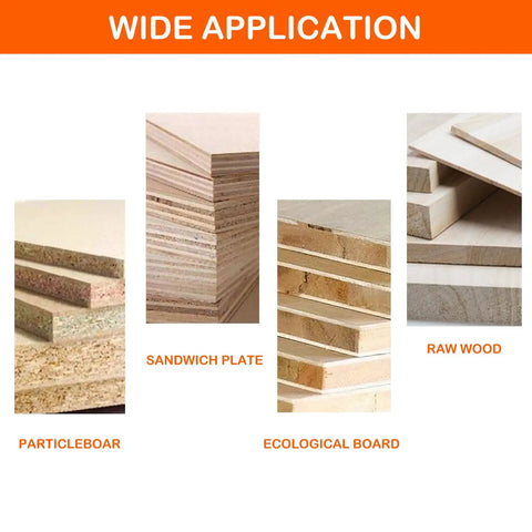Different wood types suitable for Heavy-Duty Pneumatic Hinge Boring And Drilling Machine For Woodworking Vertical And Horizontal Drill Press With Adjustable Depth 110V Electric Hole Puncher Supports 3-16mm Bits Precision Push Button Control