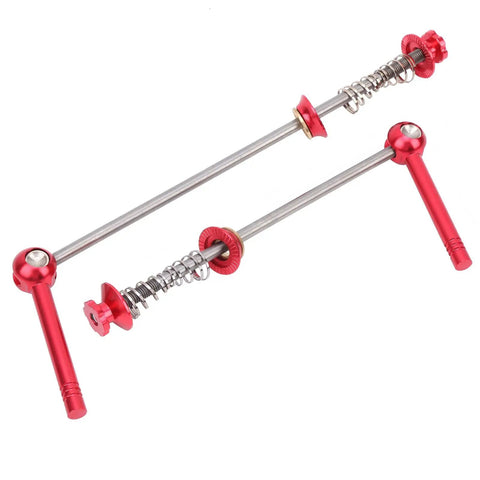 Red Titanium Alloy Quick Release Skewer Lever For Mountain And Road Bikes, Ultra Lightweight Wheel Fastener With Movable Handle And Twist Lock
